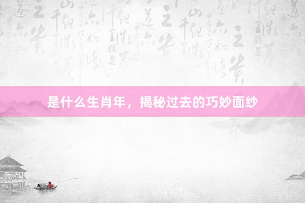 是什么生肖年，揭秘过去的巧妙面纱